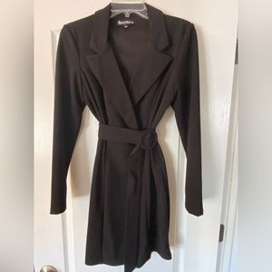 Black Belted Blazer-top Dress
